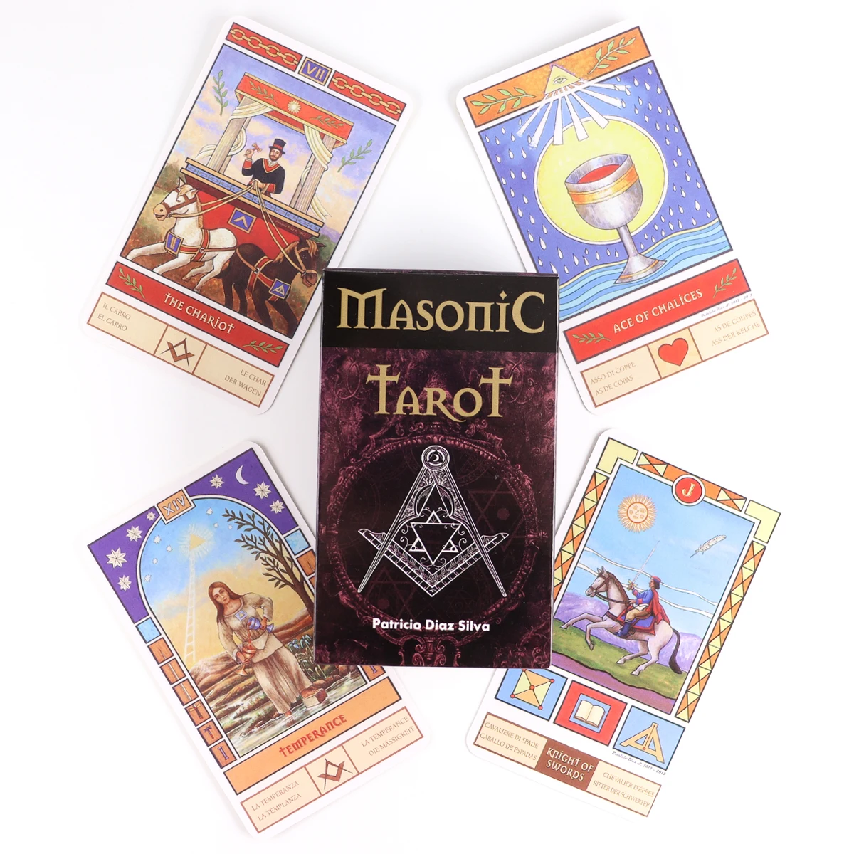 

Masonic Tarot Deck Leisure Party Table Game High Quality Fortune-telling Prophecy Oracle Cards 78 Pcs with PDF Guidebook
