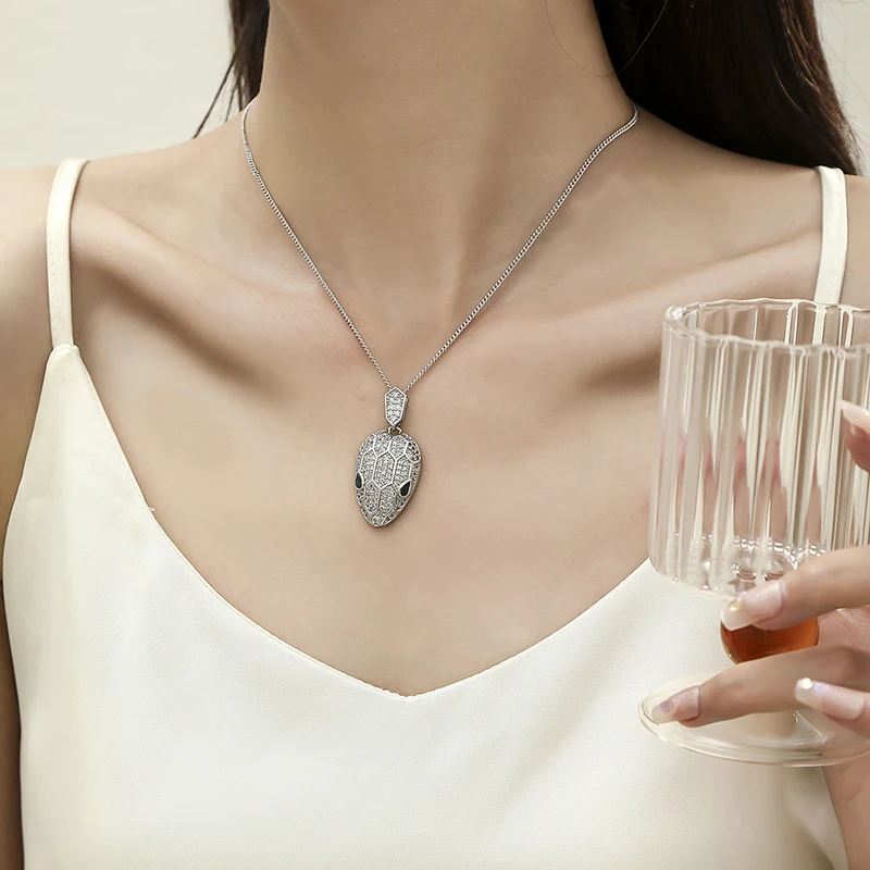 Роскошная популярная кружевная цепочка в виде головы змеи, США, модная цепочка до ключиц для мужчин и женщин, не выцветает, в богемном стиле