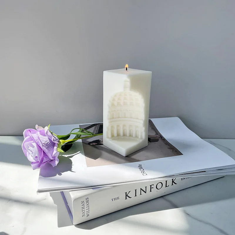 

New Nordic Roman Architecture Dome Scented Candle Silicone Mold Home Decoration Ornaments Handmade Art Aromatherapy Plaster Mold