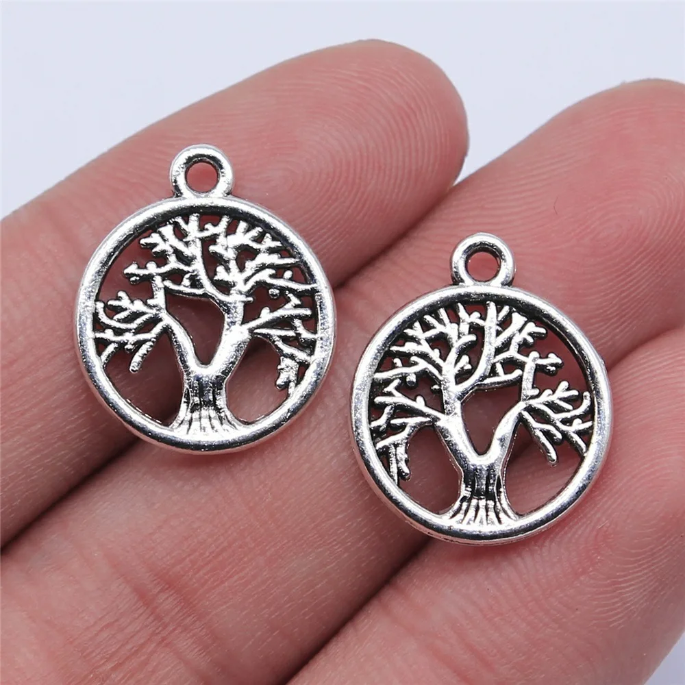 

Подвески цвета антикварного серебра с деревом жизни 20 шт. 16x16 мм для изготовления ювелирных изделий B15262