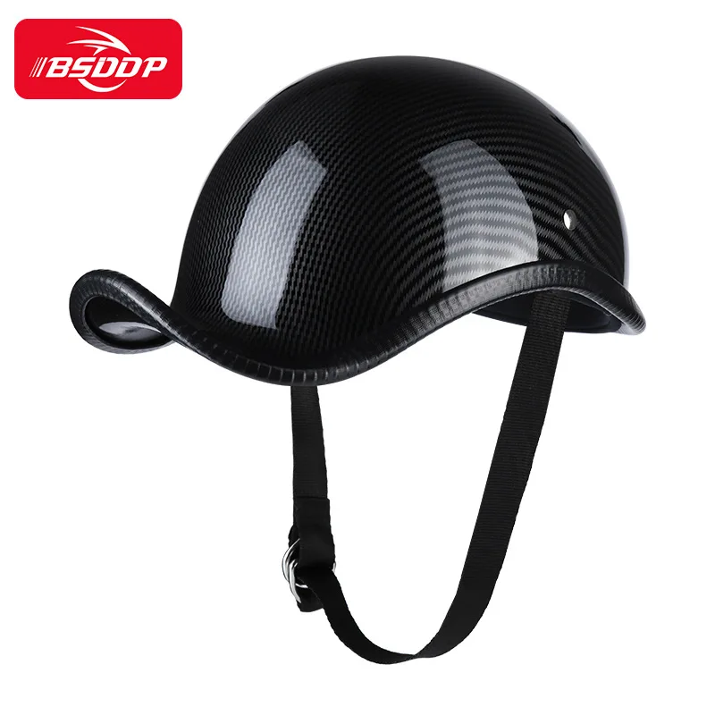 

BSDDP Motorcycle Electric Car Summer Personality Curved brim Helmet Sun Protection Hard Hat Retro For Harley Half Helmet