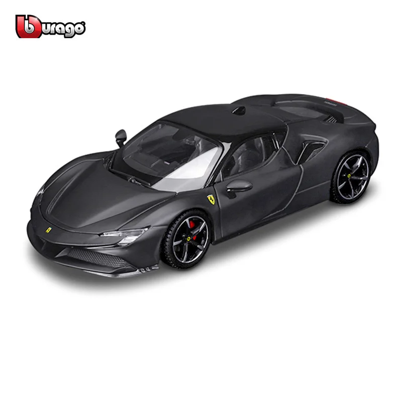Bburago, масштаб 1:24, черные новые модели автомобилей Ferrari SF90 STRADALE из сплава, роскошные модели автомобилей под давлением, коллекционная игрушка, подарок