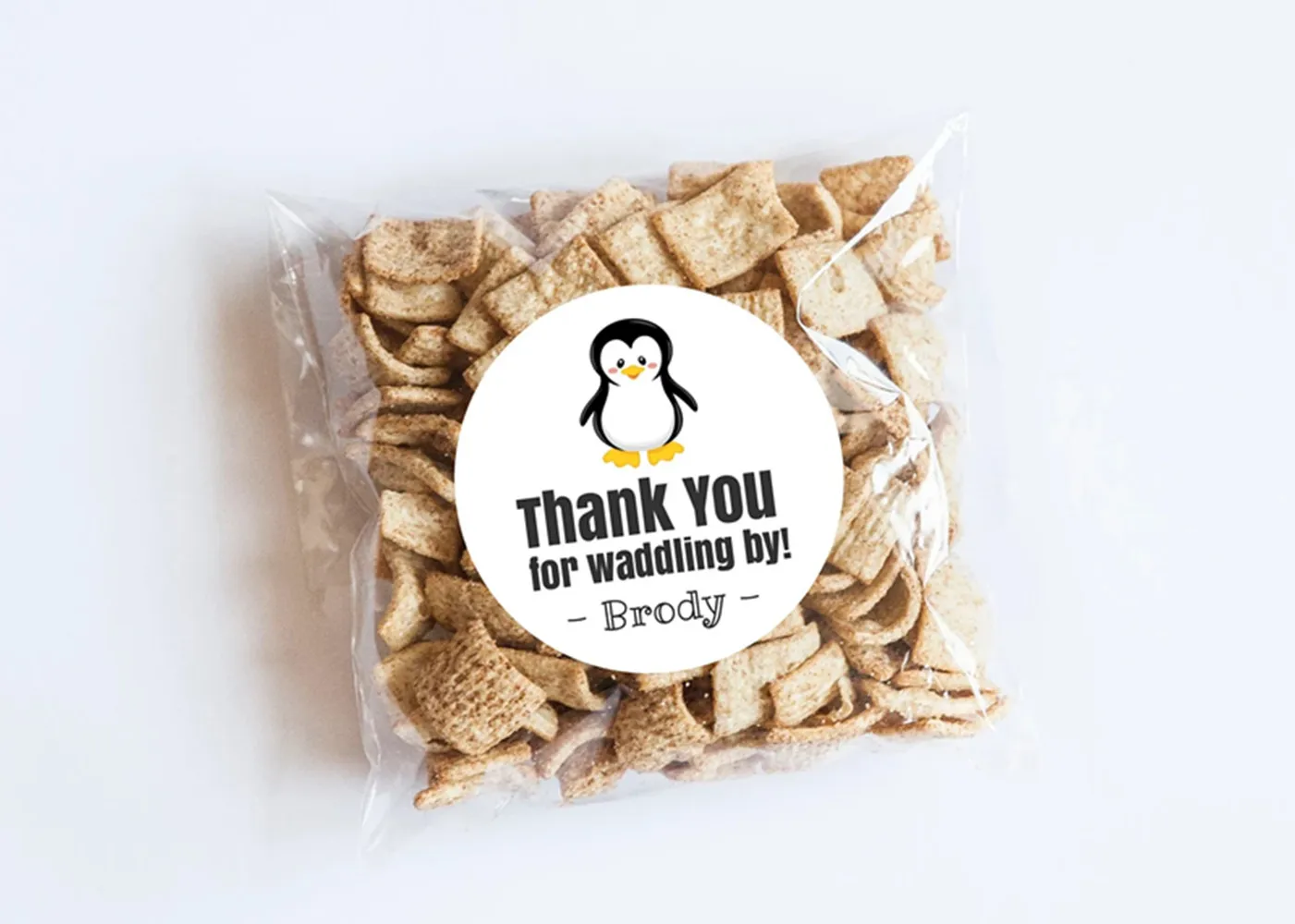 

25PCS Penguin Stickers, Thank You Stickers, Penguin Birthday Labels, First Birthday, Winter Theme, Penguin Party Favor Bags