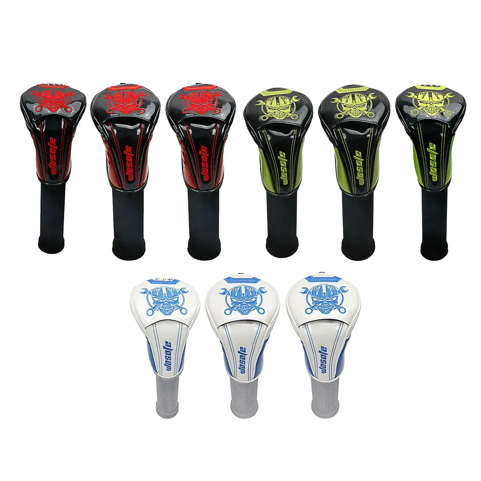 

Long Neck Golf Headcover, Driver Skull Head Cover for Hybrid Wood with Number Tag, Golf Golfer Gift Accessories