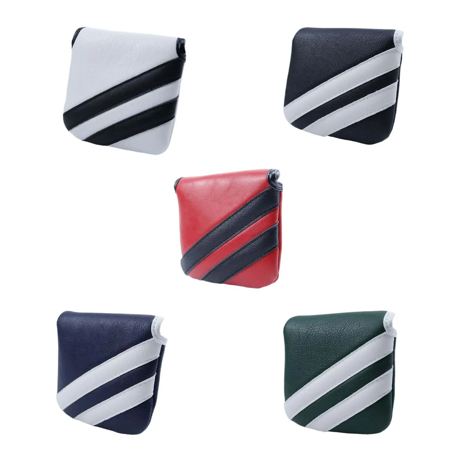 

PU Golf Mallet Putter Head Cover with Closure Head Protector Protection Guard Sleeve Durable Golf Club Headcover Golfer Gift