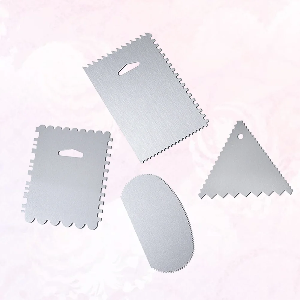 

4pcs Icing Smoother Diy Cake Scraper Cake Polisher Angled Icing Spatula Cake Decorating Tools Frosting Tools