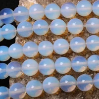 natural jewelry making round loose bead white opal gemstone beads pick size 4 6 8 10mm