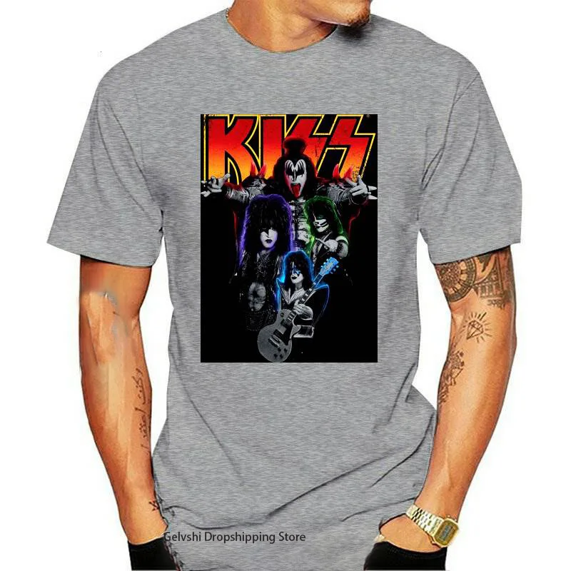Футболка в стиле рок-группы Kiss для мужчин и женщин Модная хлопковая рубашка топы