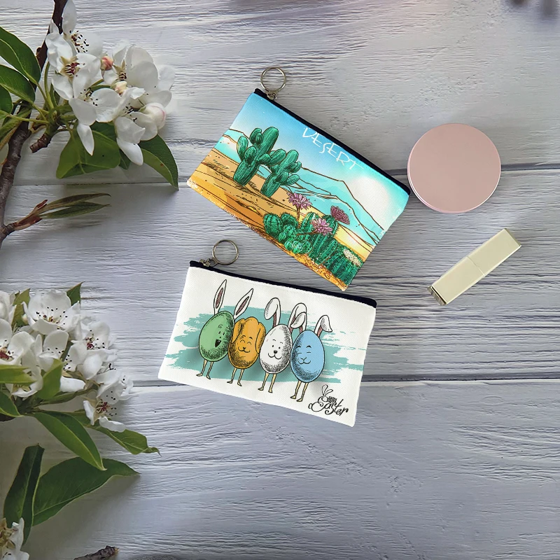 Модная женская сумка для монет милая мультяшная девушка Портативная на молнии