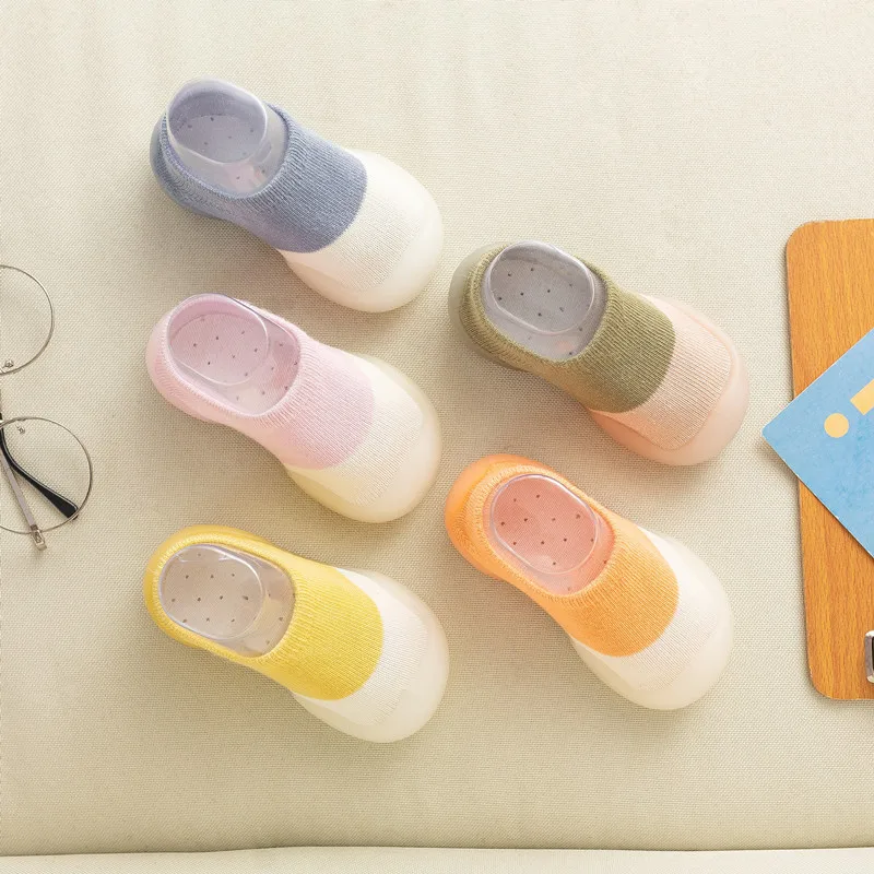 

Children's Socks Shoes Color Block Soft Sole Baby Toddler Shoes Hot Style Knitting Floor Socks Candy Color Fashion Kids Shoes