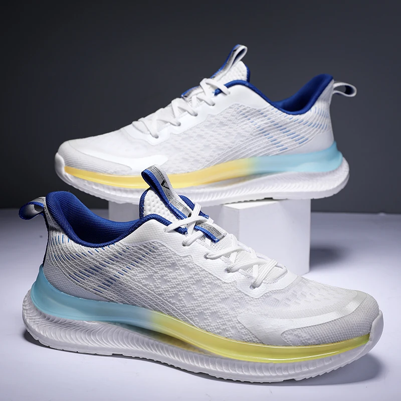 Men Lightweight Road Running Shoes Casual Shoes men's Mesh Sneakers Lace-Up Female Outdoor Sports Shoes Tennis Shoes