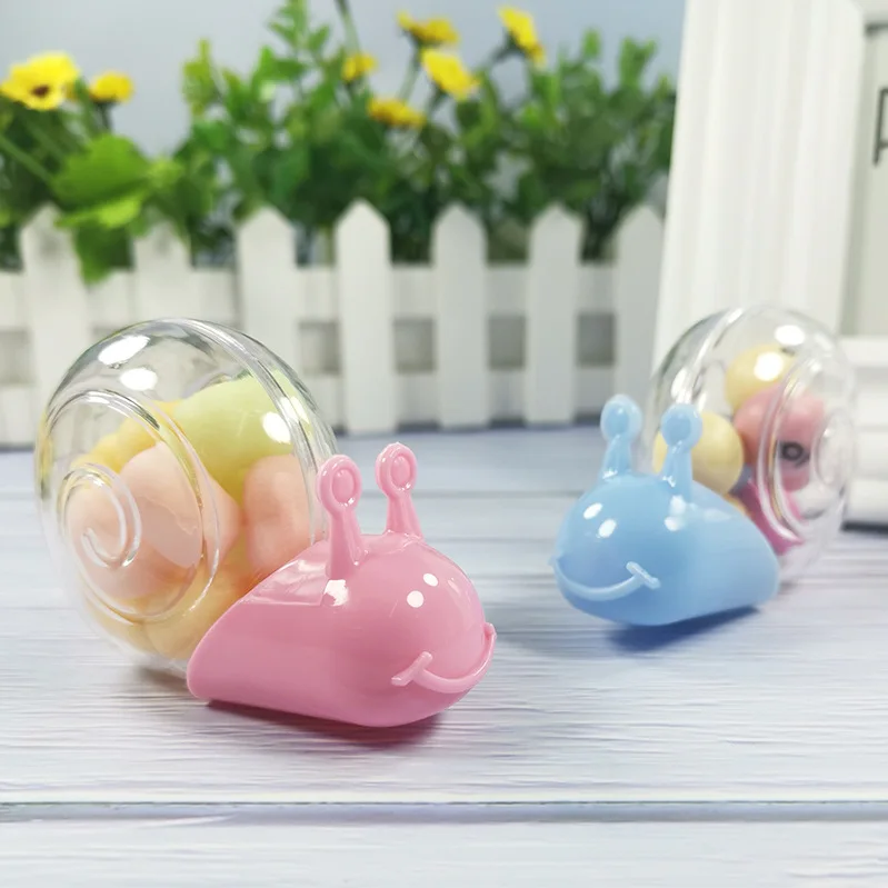

20Pcs/set Cartoon Plastic Snail Candy Box Wedding Gifts Box Candy Package Box Baby Wedding Birthday Event Party Supplies