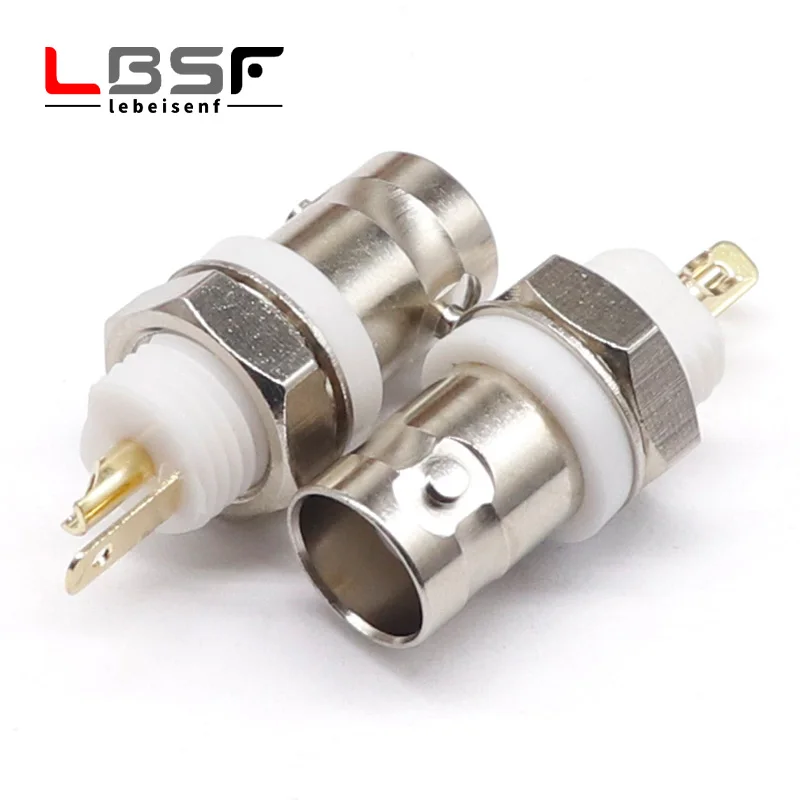 Разъем BNC Q9 с белой изоляцией, Женская панель для сварки, разъем bnc, 50 Ом