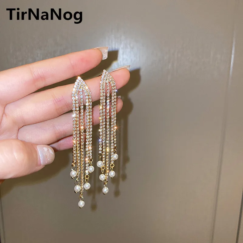 

2022 New South Korea Baroque Imitation Pearl Long Tassel Earrings Eardrop Fashion Classic Luxury Unusual Eardrop Women Jewelry
