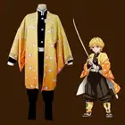 Костюм для косплея для взрослых и детей аниме рассекающий демонов, агацума Зеницу киметсу, костюм для косплея no Yaiba, мужское кимоно, желтая униформа