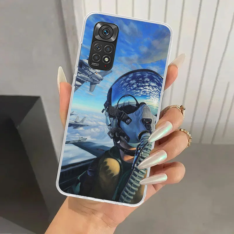 Чехол для телефона с военным кораблем истребителем Xiaomi Redmi Note 14 13 12S 12 11S 11 Pro Plus 11T 11E
