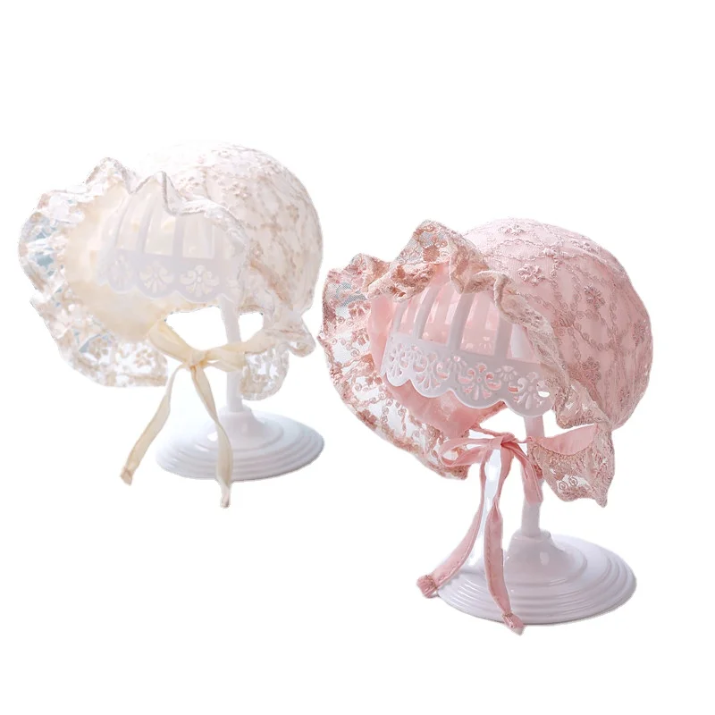 

Cute Summer Lace Flower Newborn Baby Hat Princess Baby Girl Infant Soft Bonnet Cap Toddler Sun Hats Newborn Photography Props