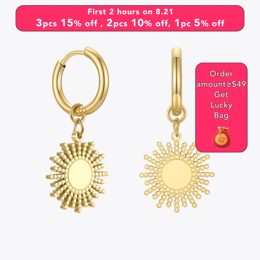 

ENFASHION Classic Sun Dangle Earrings For Women Drop Earings Fashion Jewelry Gold Color Kolczyki Stainless Steel Gift E211247