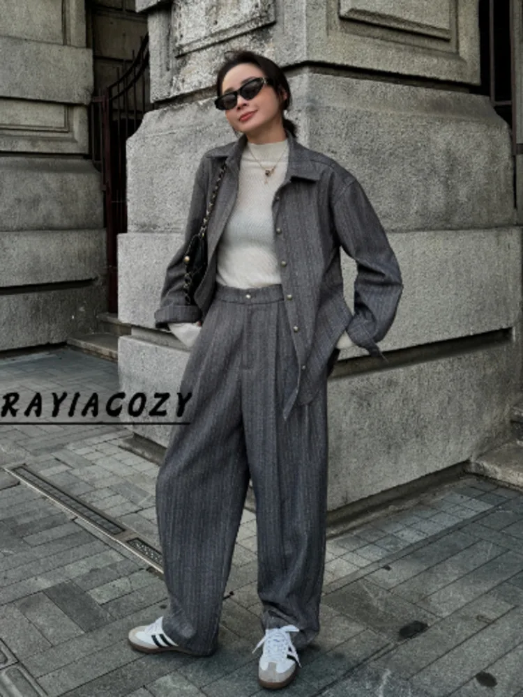 EOEN новинка зимы 50% кашемировый однорядный топ с металлическими пуговицами и