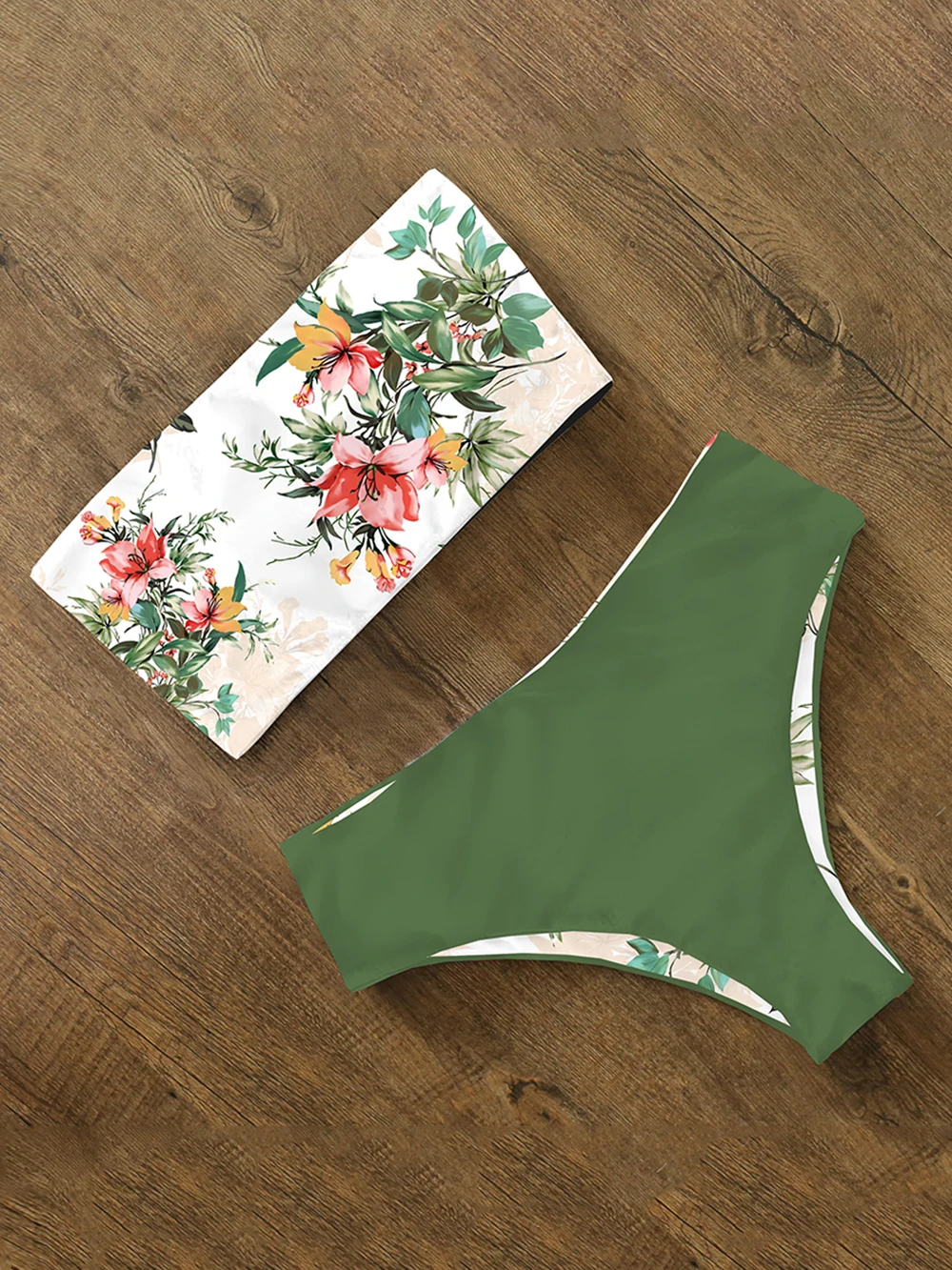 Bikini 2022 Swimwear Swimsuit Women Print High Waist Set Back Cross Bandeau Bathing Suit Female Beach Wear Biquini | Женская одежда