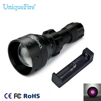 uniquefire 1503 led flashlight ir 850nm infrared light night vision 3 modes rechargeable torch charger for camping hunting