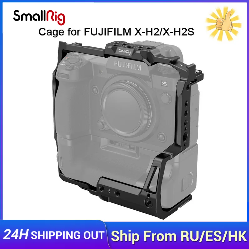 

SmallRig Camera Cage for FUJIFILM X-H2/X-H2S with FT-XH/ VG-XH Battery Grip Video Making Cage for FUJIFILM X-H2/X-H2S 3933