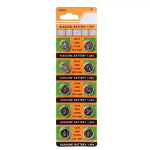 10PCS Cell Coin Alkaline Battery AG10 1.55V Button Battery LR1130 for Watch A0NC