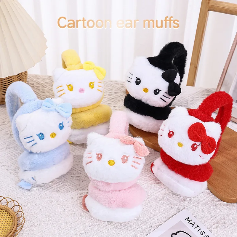 Sanrio Hello Kitty детские наушники для девочек милые мультяшные уши теплые зимние
