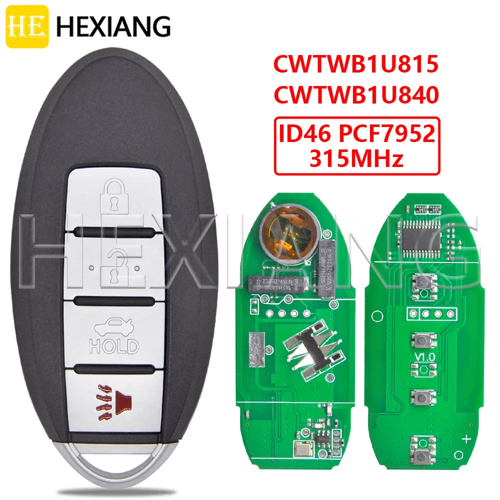 DR CWTWB1U815 CWTWB1U840 ID46 PCF7952 315 МГц дистанционный ключ без ключа Go для автомобиля Nissan Teana