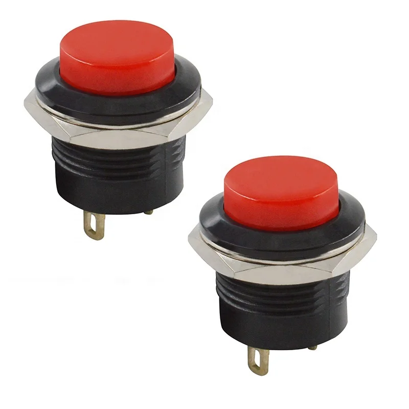 

10pcs Momentary Push Button Switch 16mm Momentary 6A/125VAC 3A/250VAC Round Switches R13-507 BLACK RED GREEN WHITE BLUE YELLOW