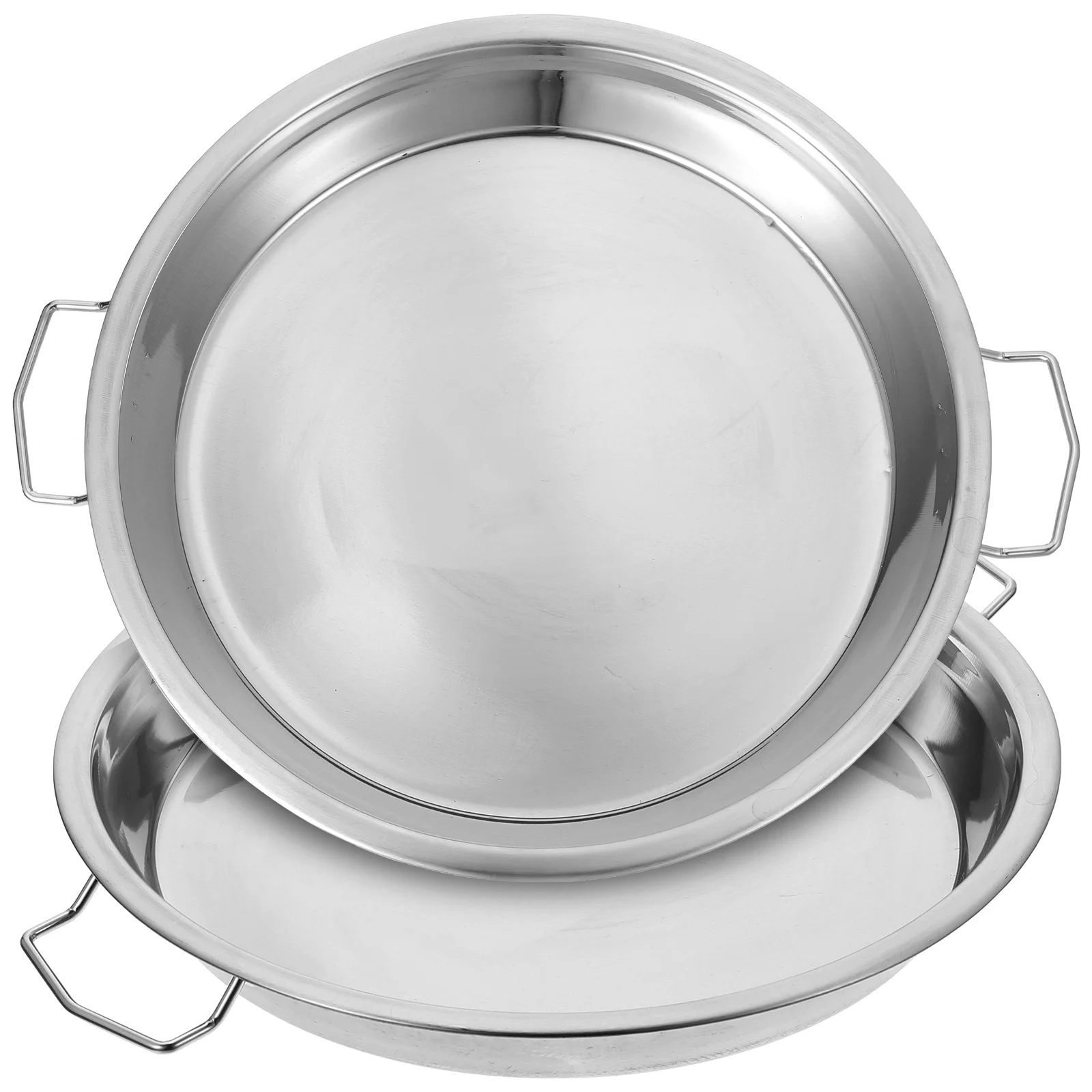 

Plate Steel Stainless Tray Steaming Pan Steamer Round Metal Pot Serving Dish Noodle Steamed Food Rice Rack Cake Platter Steam
