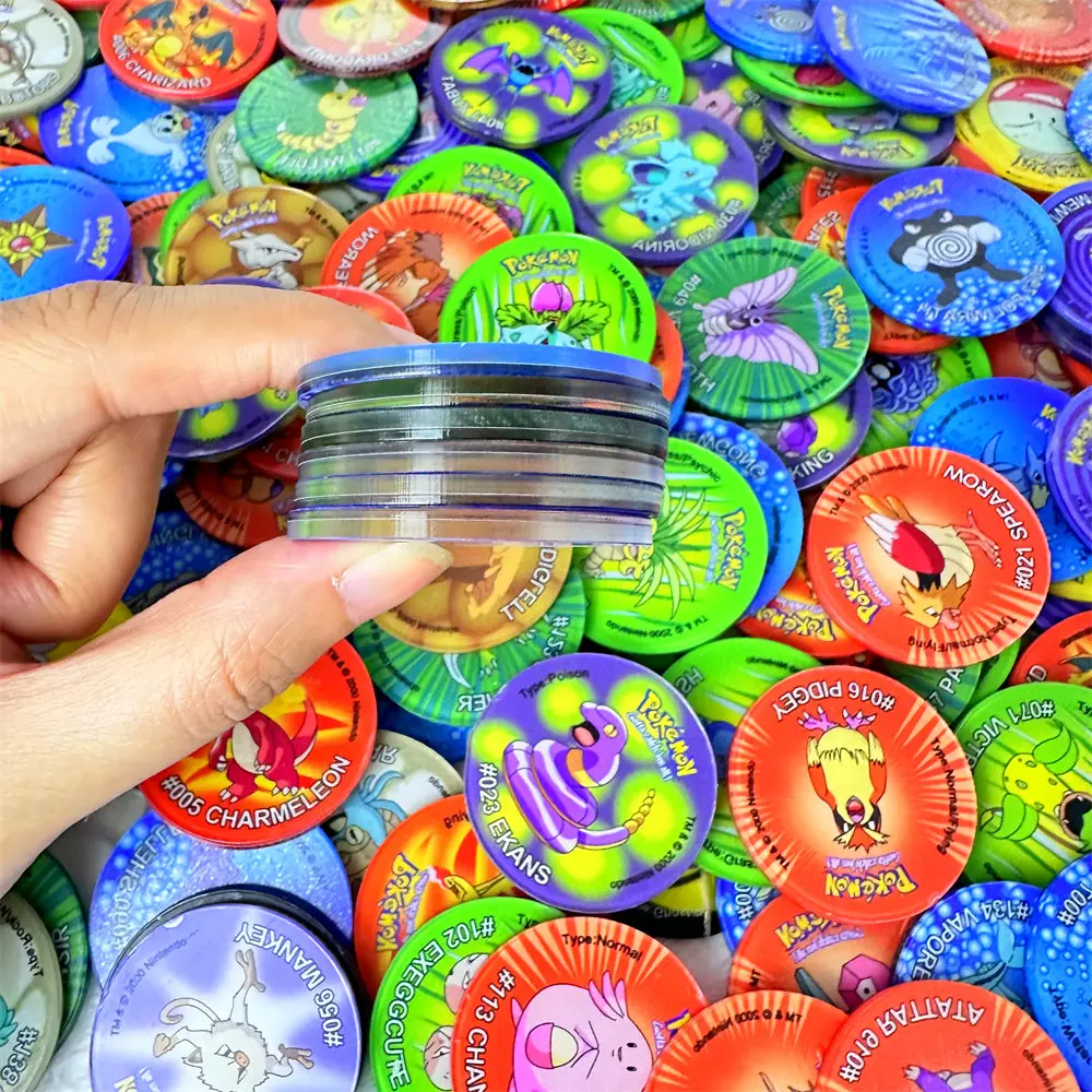 Акриловый материал 4/6/8 см T kama Pokemon 1st Edition Ash Ketchum Starter Taps Collection Acrylic Card Trainer Round Pogs