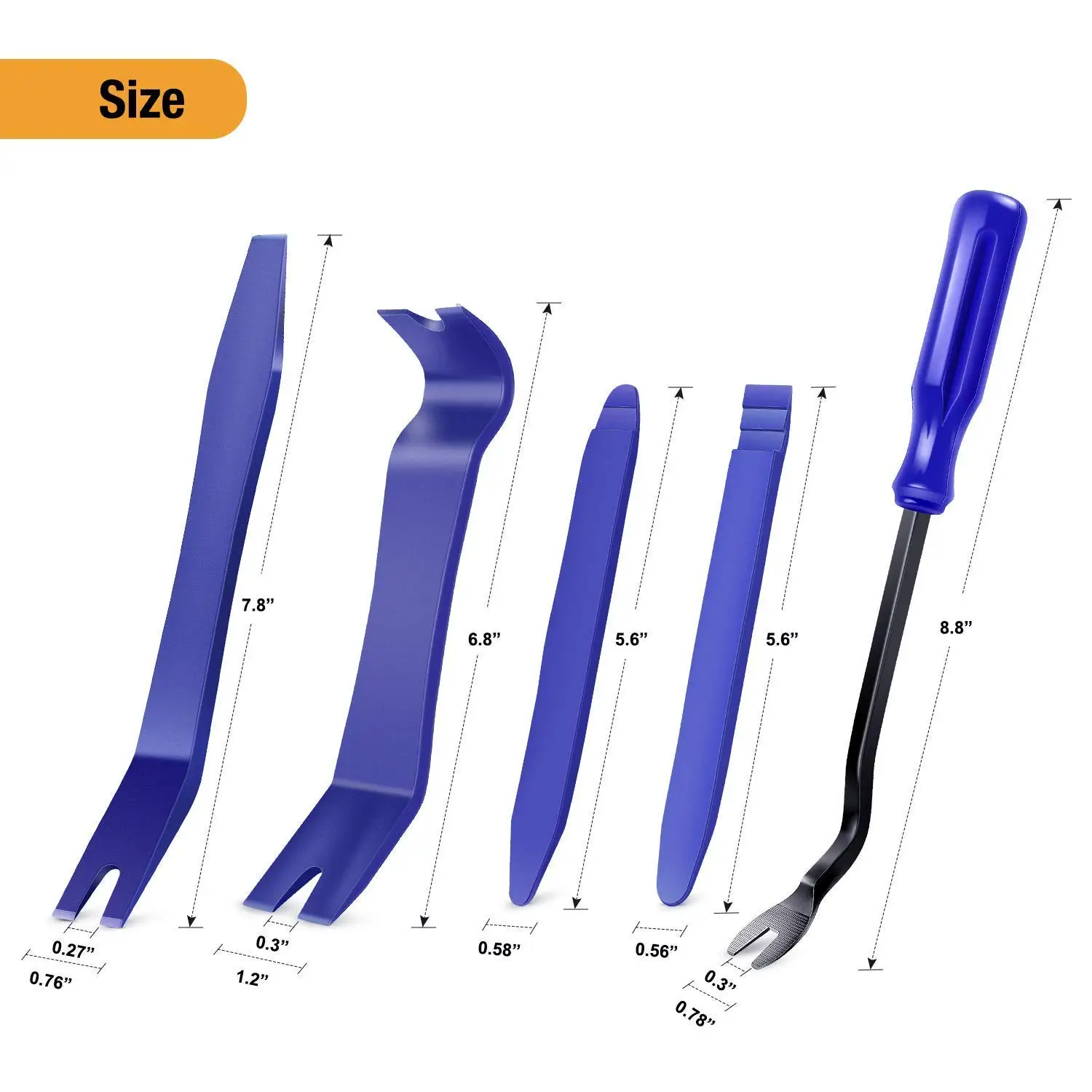 Набор инструментов для снятия обшивки автомобильной двери пластиковые лопасти