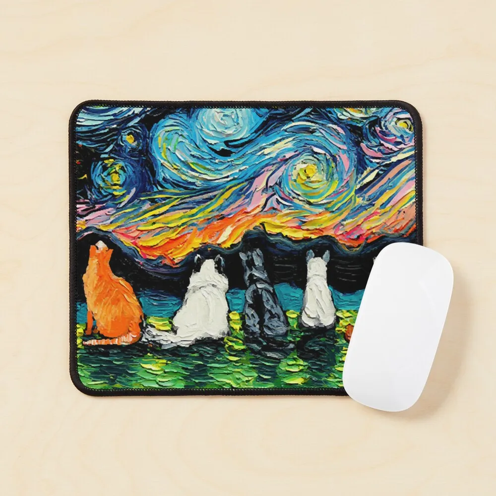 Игровой коврик для мыши со звёздными кошками клавиатурой и принтом - купить по