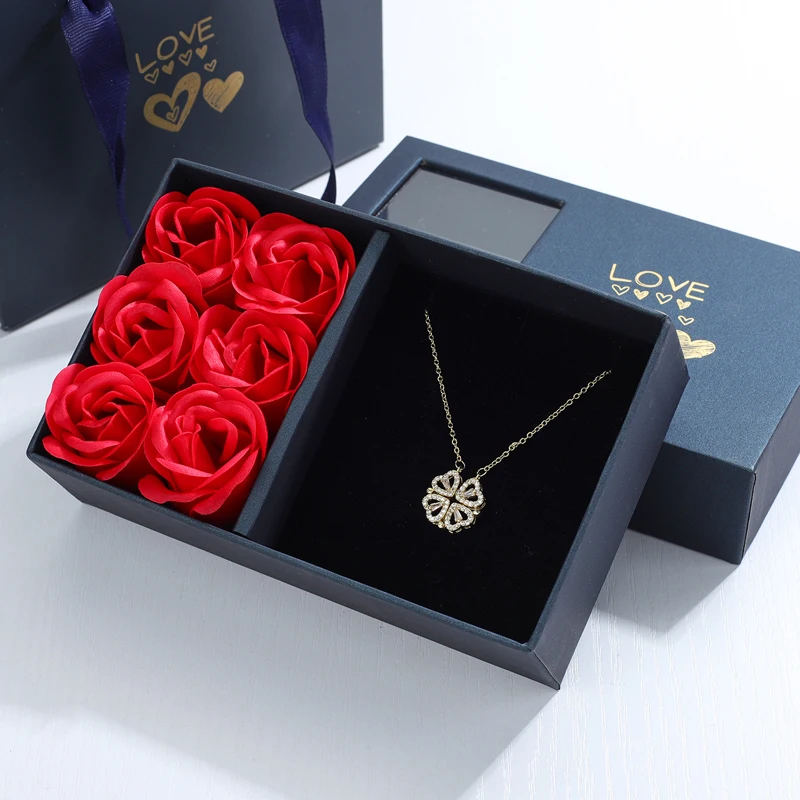

Valentine Day Rose Jewelry Gift Box Set 2023 New Gift Box Jewelry Display Box For Valentine'S Day Marriage Day Festival Gift Box