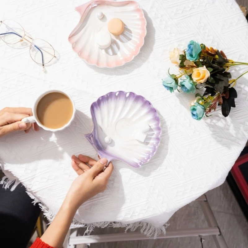 

Tea cup set Simple couple gradient ceramic shells Pearl coffee cups and saucers coffee cups