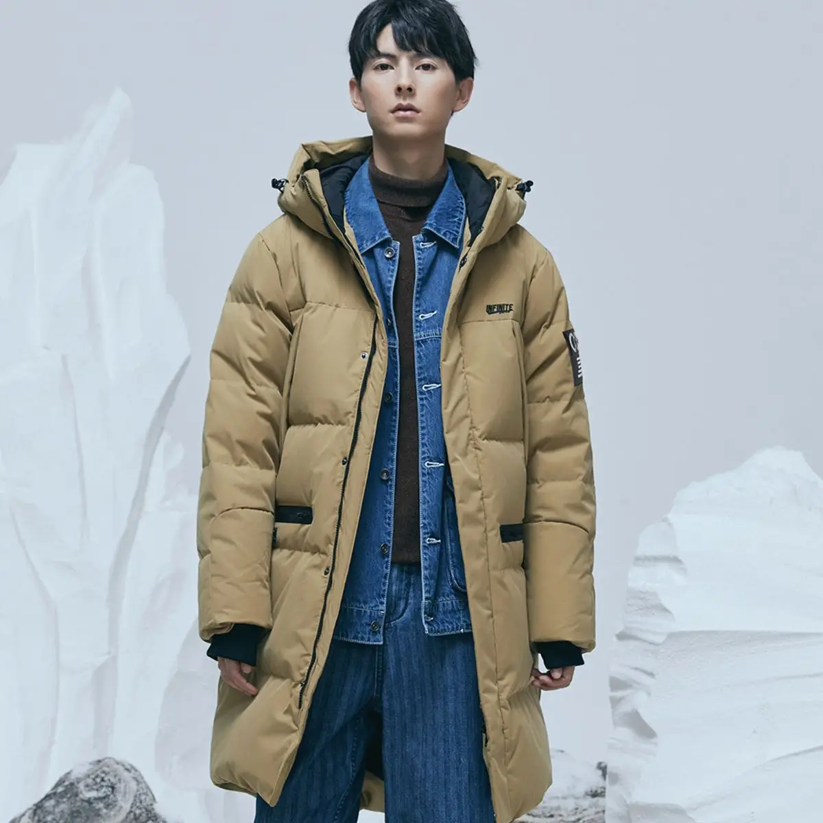Metersbonwe Men's Polar Chunky Long Hooded Down Jacket Loose 80%Duck Down Thick Winter Warm Wear Hot Sale Windproof Down Jacket