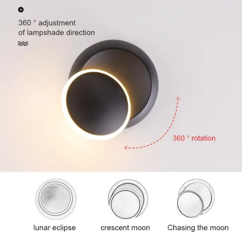 

Corridor Wall Sconce Lamp Round Creative Light Transmittance Rotatable Living Room Balcony Aisle Bedroom Bedside Light Durable