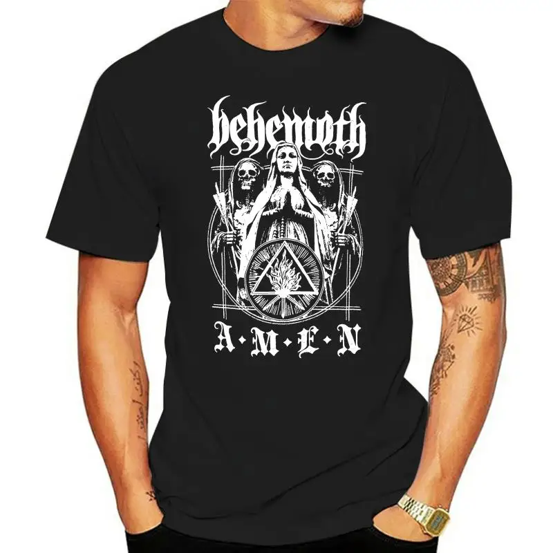 

Behemoth Men Amen Slim Fit T Shirt Black 2022 New Pure Cotton Short Sleeves Hip Hop Fashion Mens T Shirt