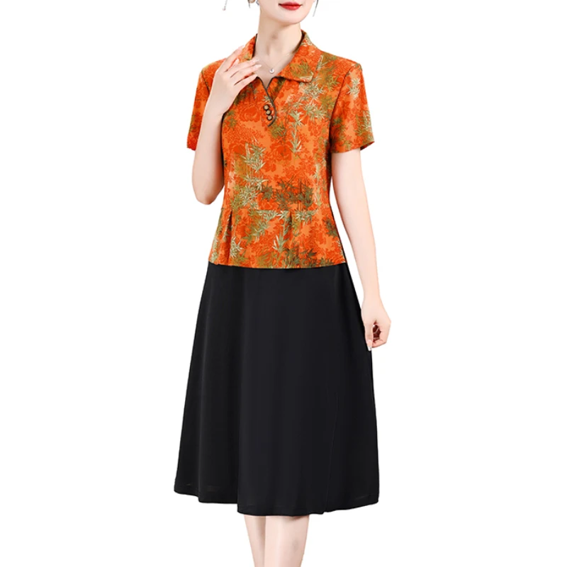 Plus Size Женское Винтажное Повседневное Платье С Цветочным Узором И Коротким