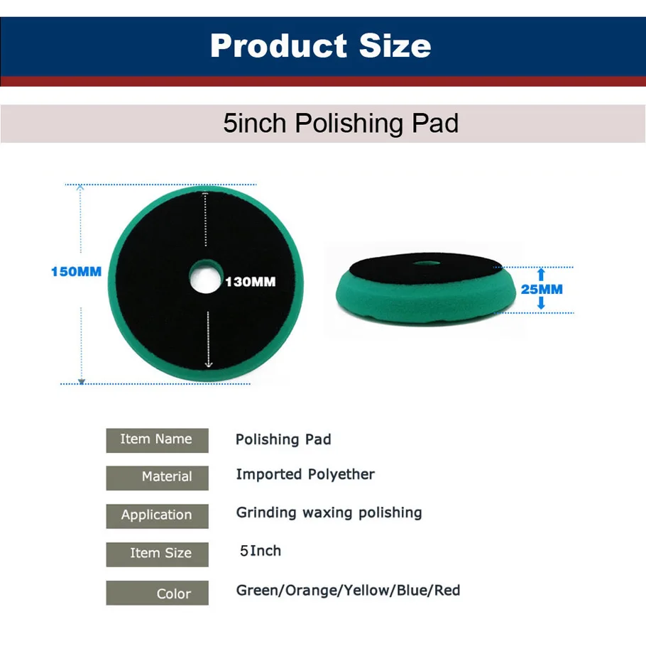 5Inch Polijstschijf Polijsten Auto Voor Krassen Verwijderen 125Mm Polish 'S Body Da Polijstmachine