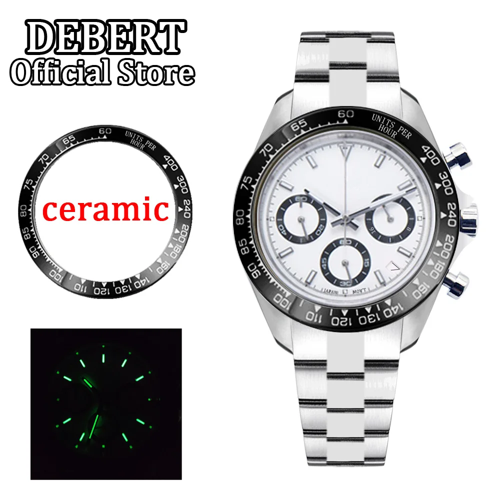 

DEBERT 39mm Quartz Chronograph Watch for Men Fashion Luxury Business Waterproof Sapphire Crystal Men's Watches Relogio Masculino