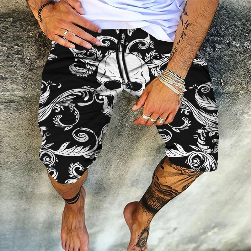 

KeKe Summer Mens 3D Shorts Sickle Skull Printed Casual Swimming Beach Shorts Fashion Swimsuit Shorts Oversized For Adult Shorts