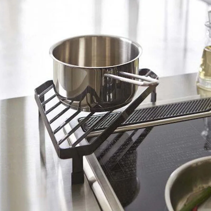 

Triangular Shelf Iron Kitchen Countertop Corner Anti-scalding Pot Rack Corner Living Room Dining Table Heat Insulation Frame