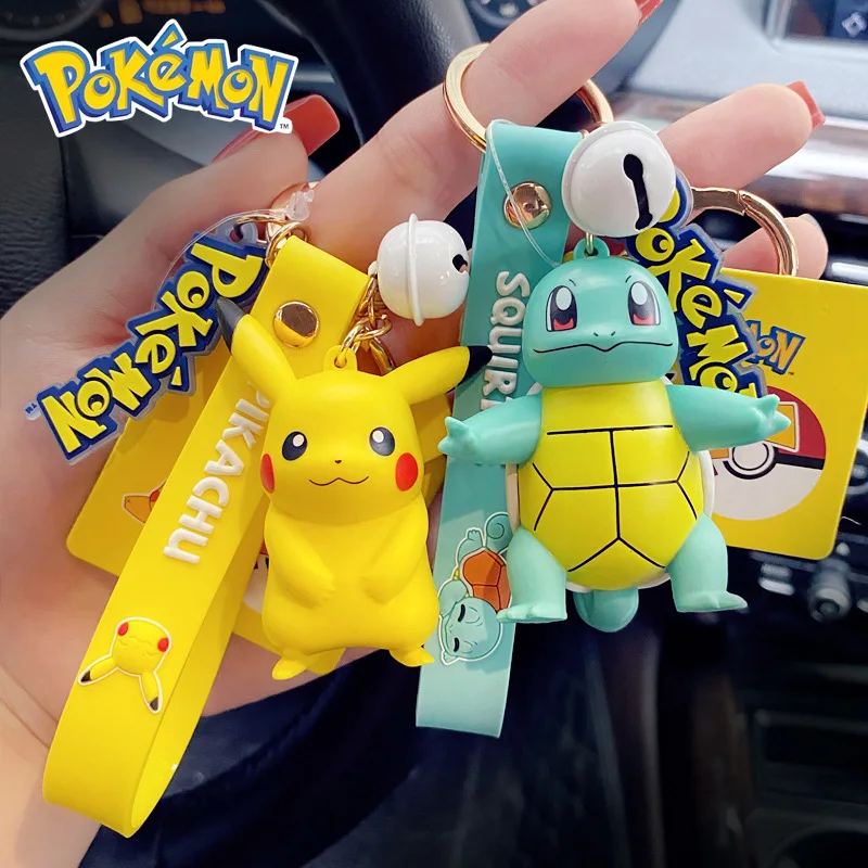 

Genuine Pokemon Action Figure Pikachu Keychain Pokémon Keyring Cute Anime Cartoon Decorations Model Toys Doll Childer Girl Gift