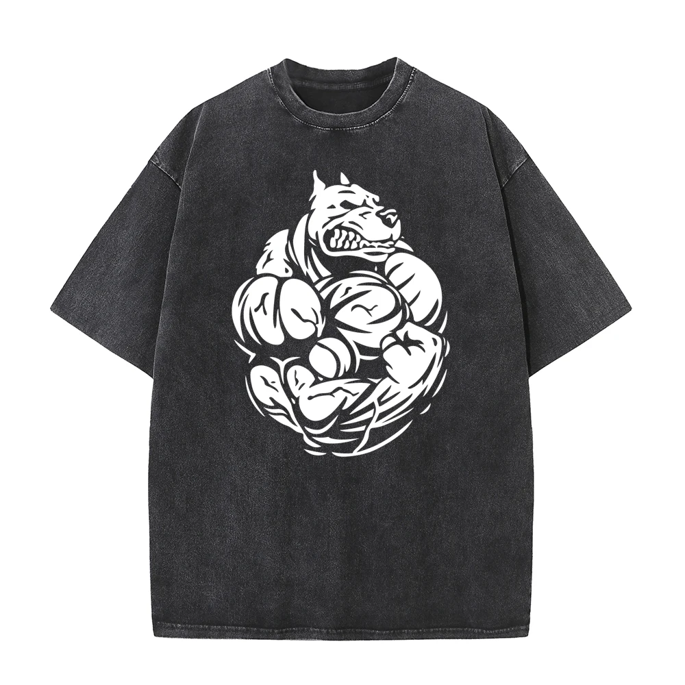 

Retro Washed Old-fashioned Men Women Cotton T-shirt 2023 High Street Summer Casual Solid Color Loose fitting large size Tee
