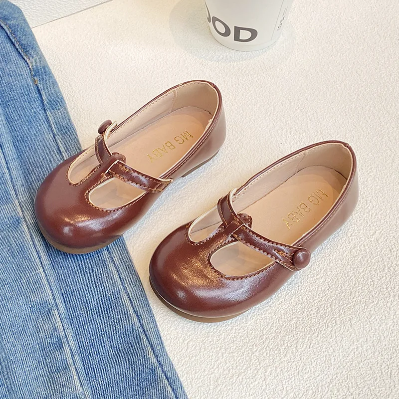 

여아 구두Fashion Girls Shoe2023Autumn New Kid Shoe for Girl Allmatch Princess Shoe Academy Mary Janes Shoe Trend Kid Shoe Women Shoe