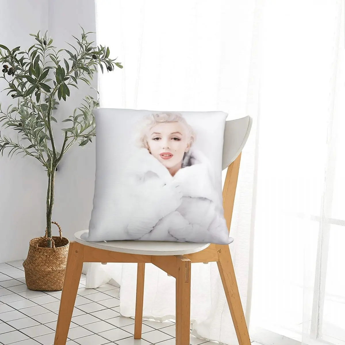 Белая меховая подушка Marilyn Monroe чехол популярный винтажный Чехол декоративная для