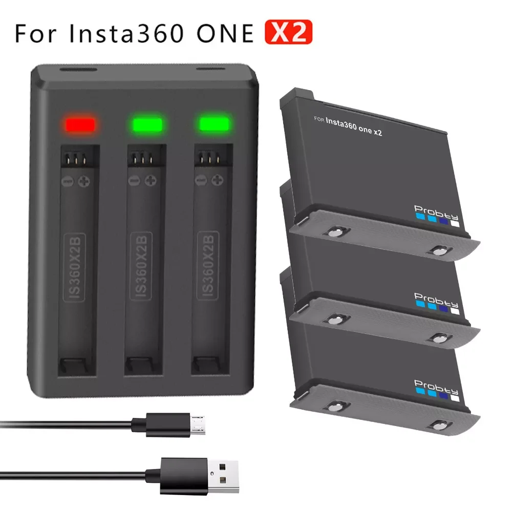 

New 1800mAh Battery Li-ion Akku + Charger For Insta360 ONE X2 Camera Battery