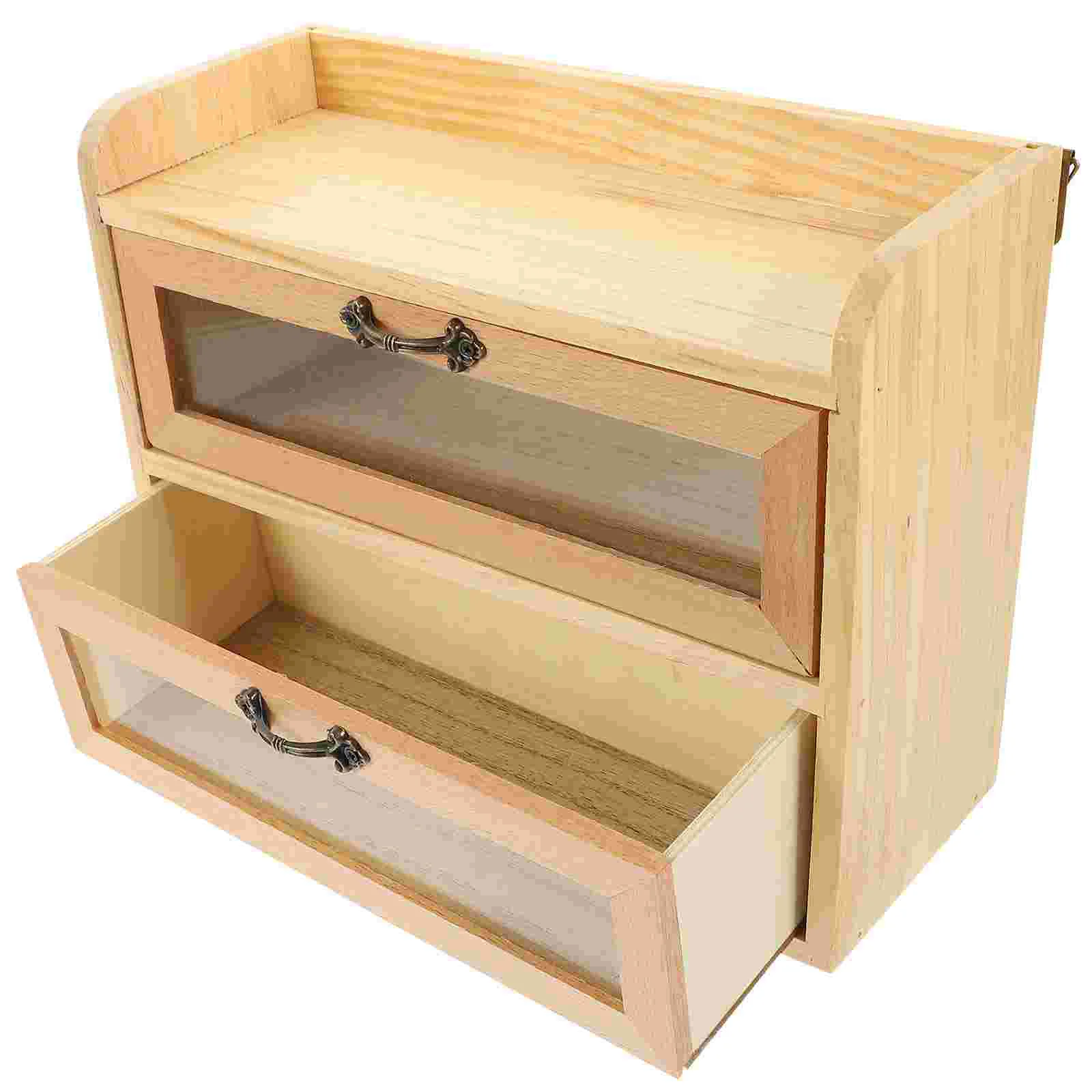 

Drawer Storage Box Small Locker Organizer Stationery Wood Office Containers
